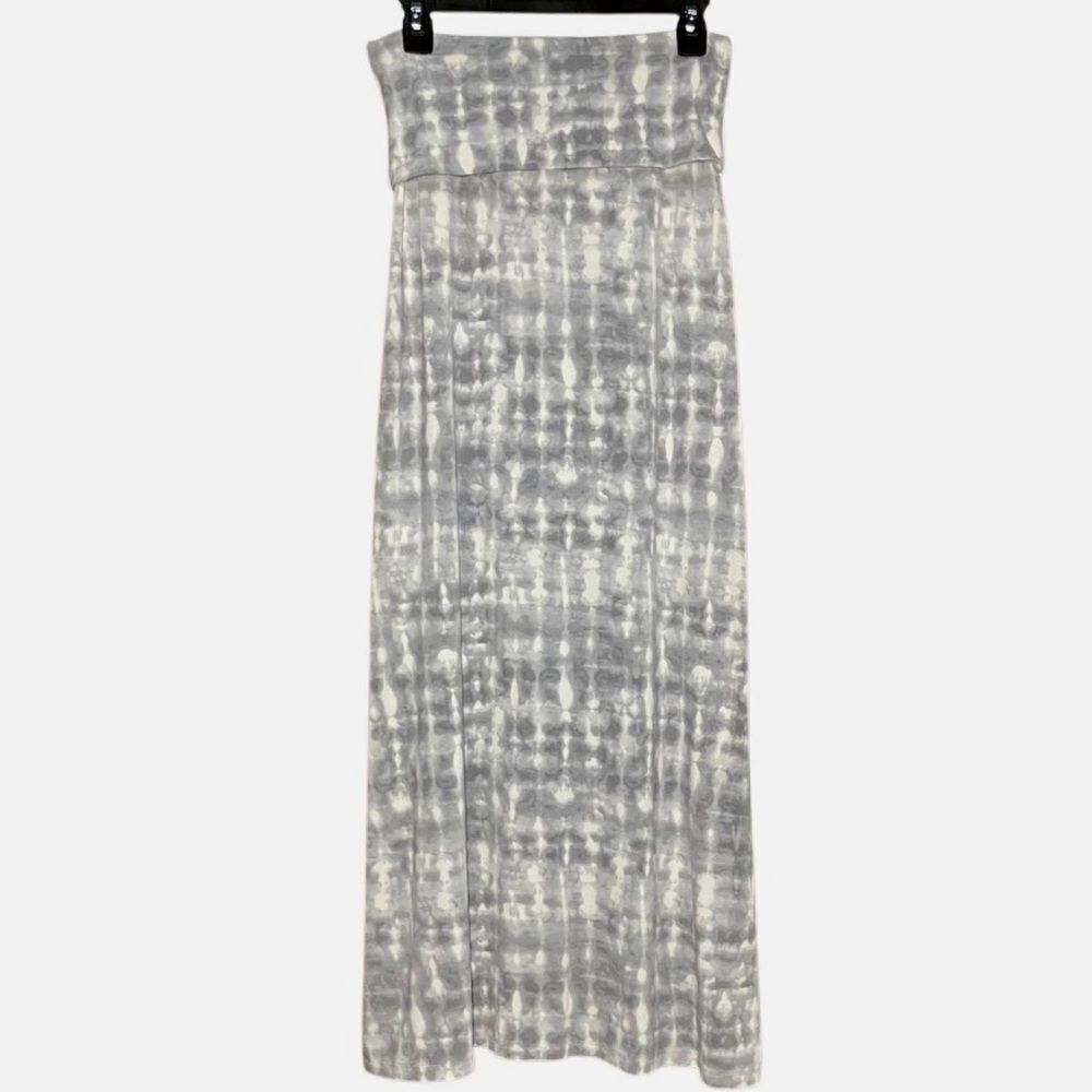 Cynthia Rowley Tie Die Knit Maxi Skirt in Grey/White Women’s M